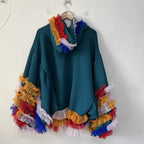 Carnival Ruffle Upcycled Hooded Top