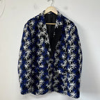 Indigo Floral Embroidered Blazer