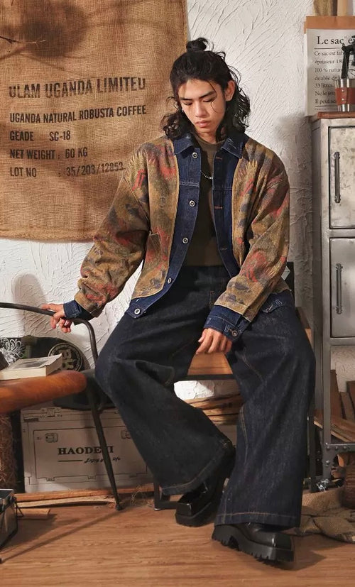 Aztec Denim Patchwork Jacket