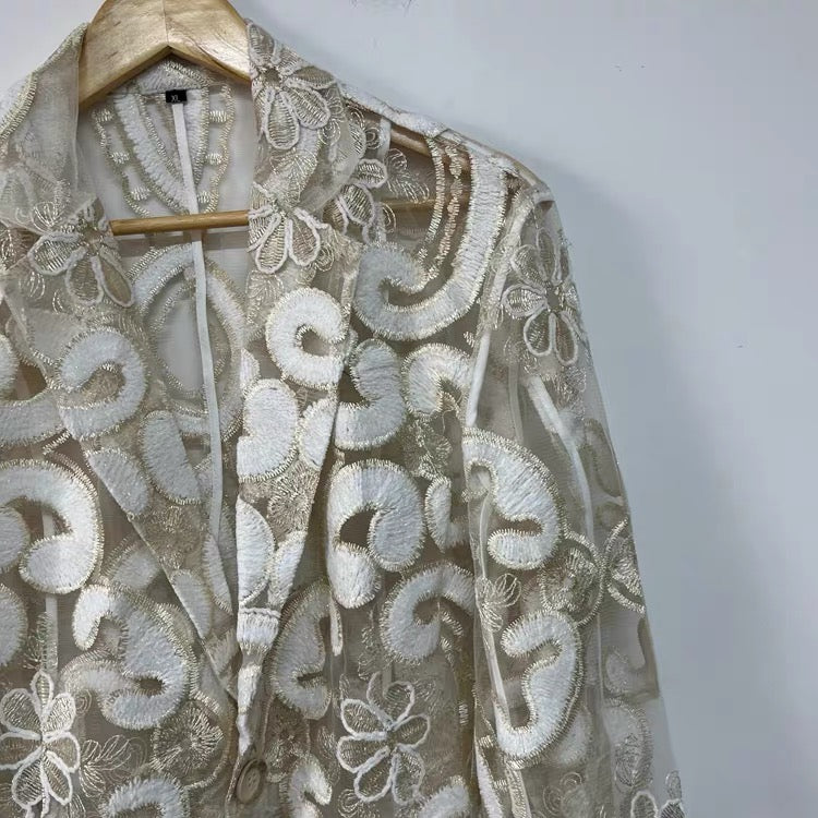 Ivory Bloom Blazer