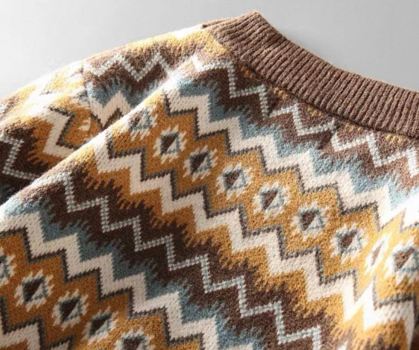 Vintage Jacquard Knit Sweater