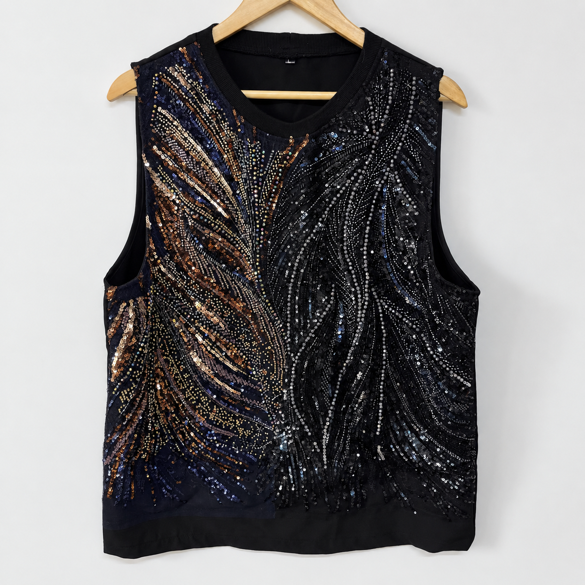 Midnight Firework Sequin Tank Top