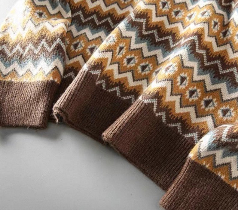 Vintage Jacquard Knit Sweater