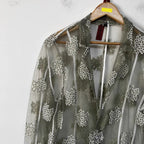 Olive Sheer Embroidered Blazer