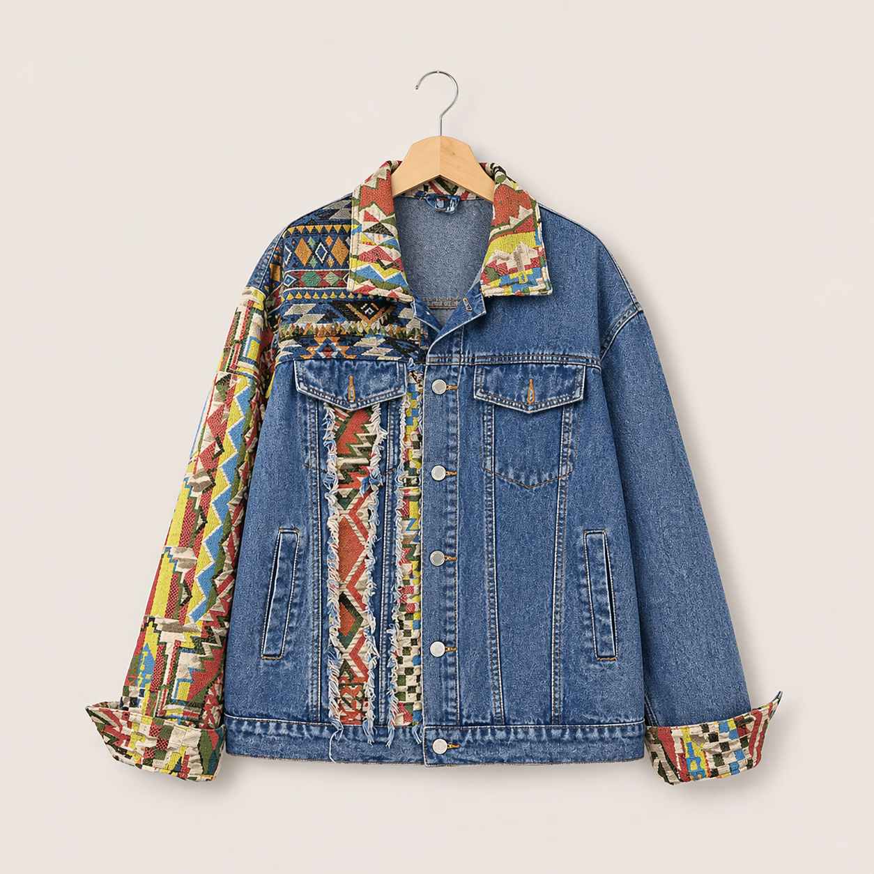 Reworked Patchwork Denim Jacket (E)