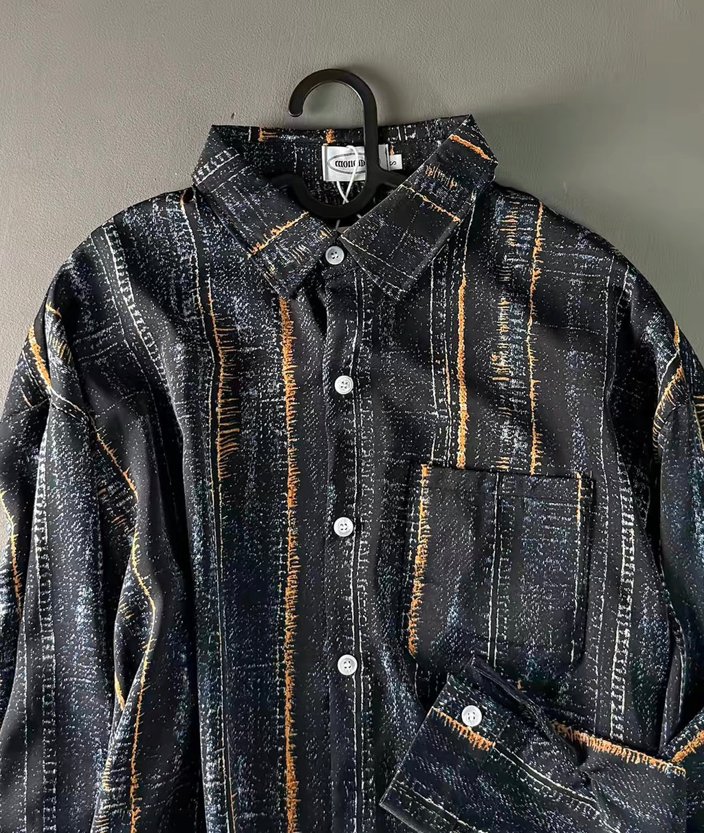 Onyx Textured Oversized Shirt Jacket