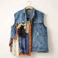 Bandana Reworked Denim Vest