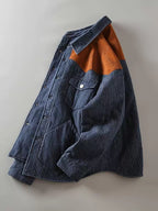 Pinstripe Retro Workwear Padded Jacket