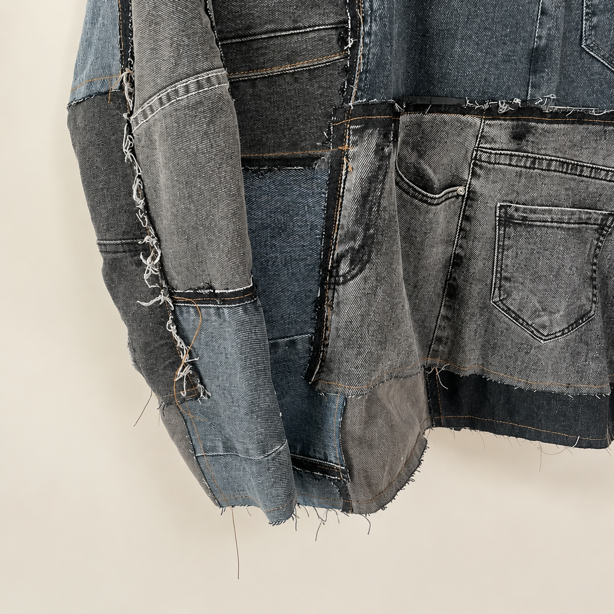 Upcycled Rift Patchwork Denim Hoodie
