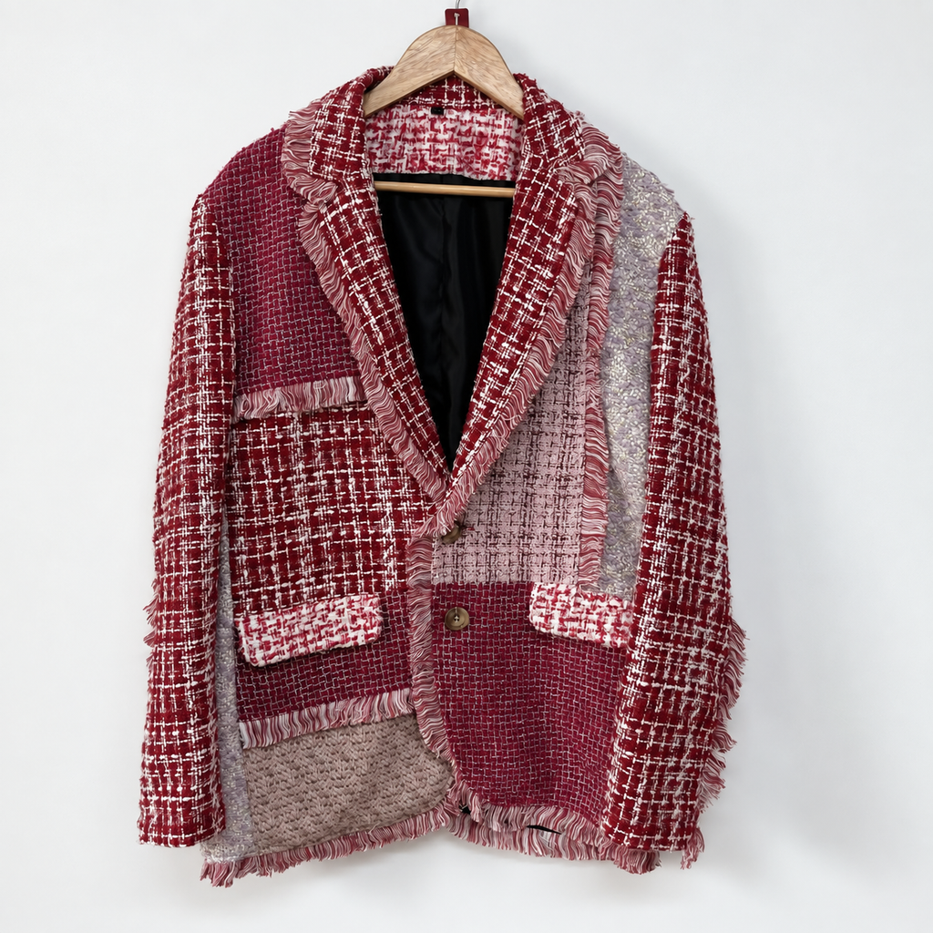 Rose Tweed Patchwork Blazer