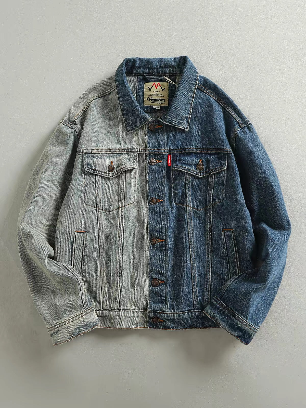 Asher Two-Tone Washed Denim Jacket