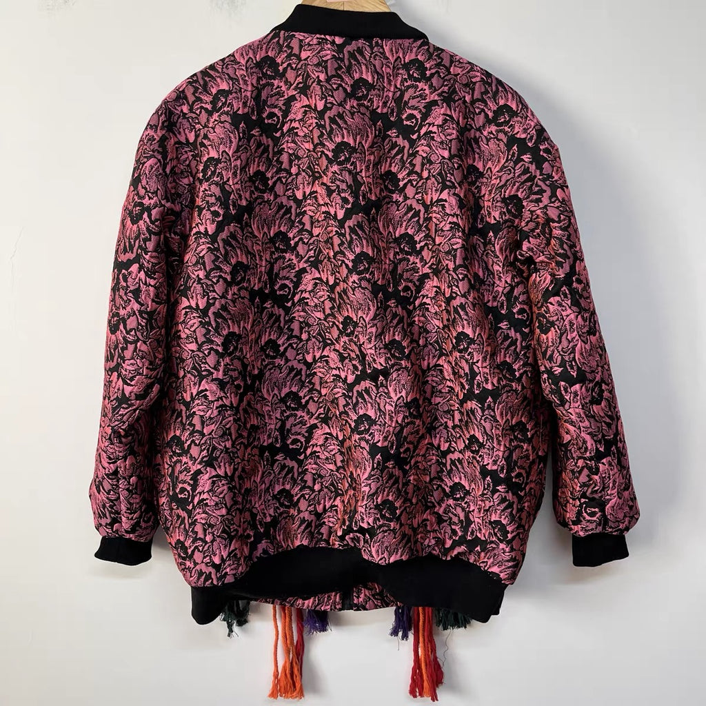 Handmade Crochet Fringe Bomber Jacket