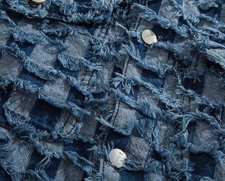 Dawson Frayed Patchwork Denim Jacket