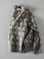 Mushroom Jacquard Knit Sweater