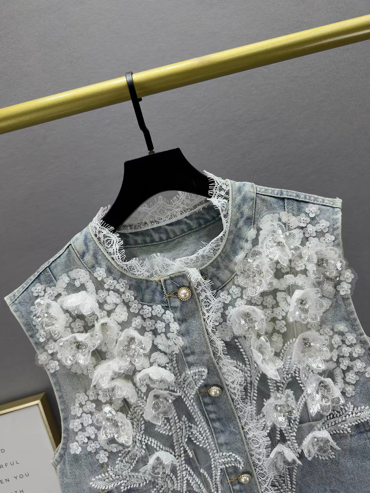 Lumi Floral Denim Vest