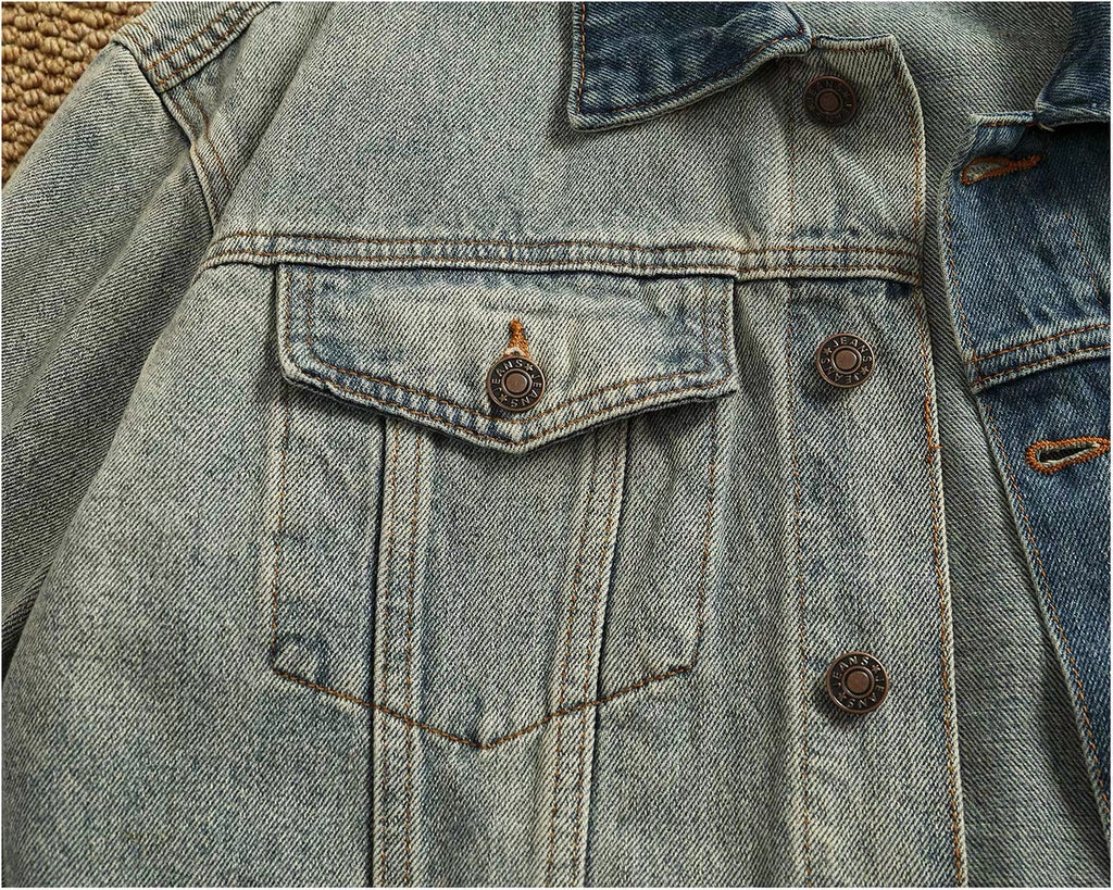 Asher Two-Tone Washed Denim Jacket