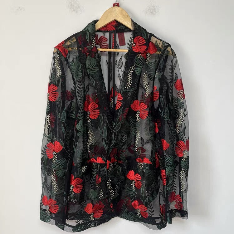 Scarlet Garden Organza Blazer