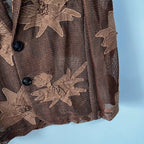 Cocoa Bloom Sheer Blazer