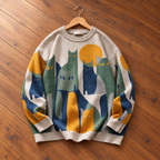 Retro Cat Graphic Knit Sweater