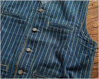 Railroad Stripe Denim Work Vest