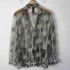 Olive Sheer Embroidered Blazer