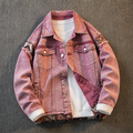 Red Patchwork Denim Jacket A15