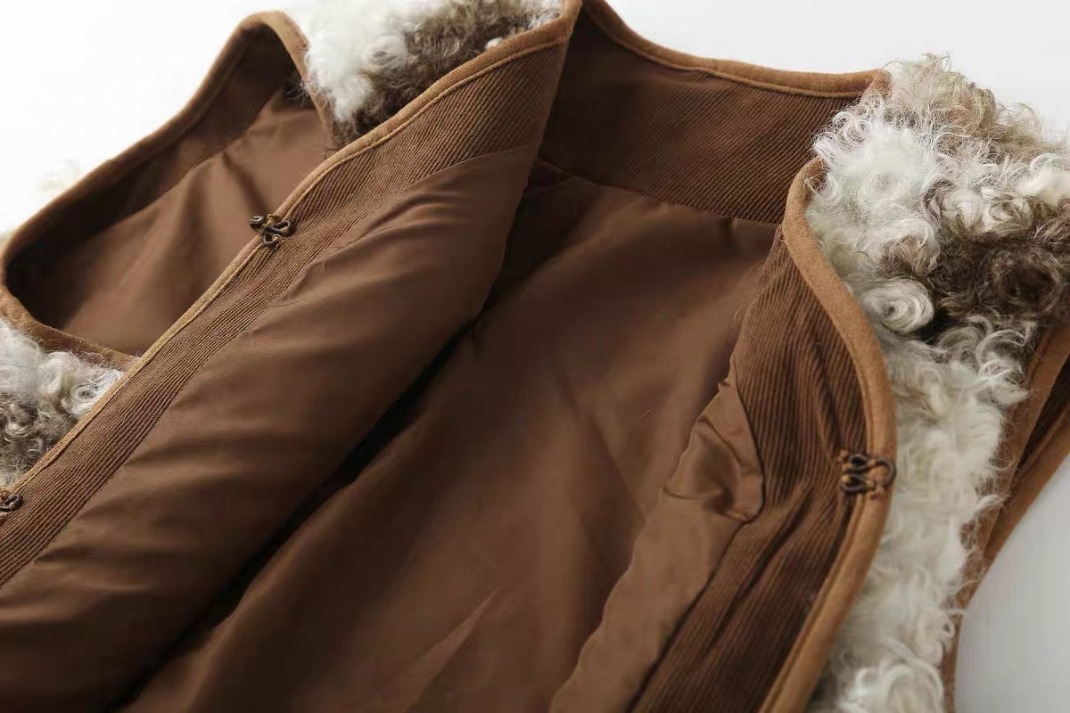 Sienna Two-Tone Faux Shearling Vest