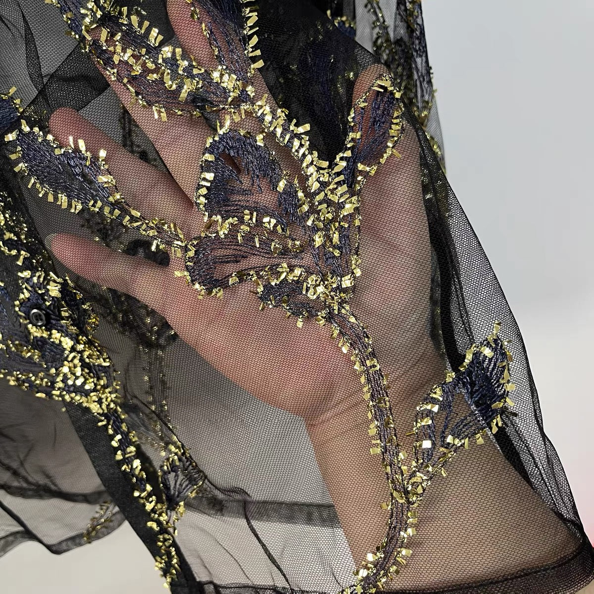 Aurelia Embroidered Mesh Shirt
