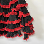 Crimson Ruffle Top