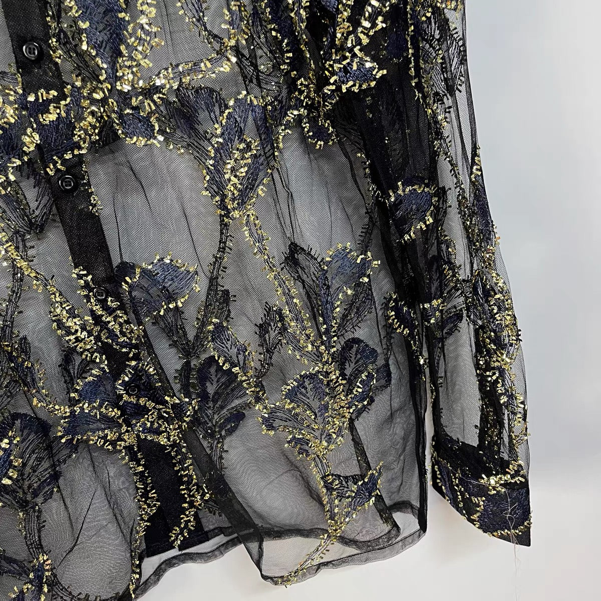Aurelia Embroidered Mesh Shirt