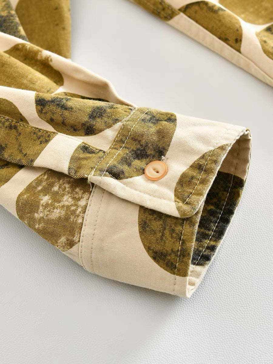 Olive Dot 100% Cotton Shirt
