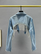 Rhinestone Cropped Denim