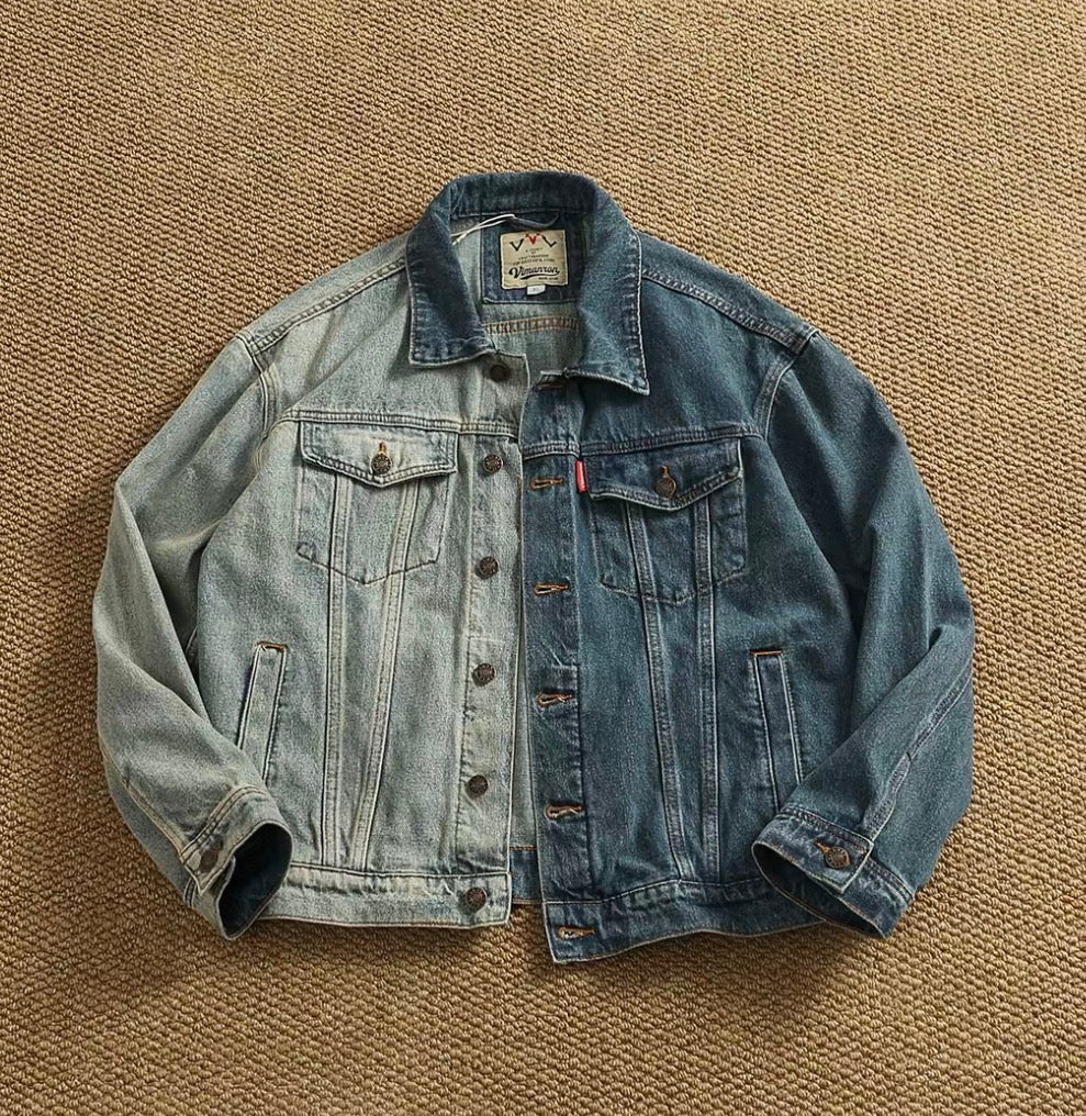 Asher Two-Tone Washed Denim Jacket