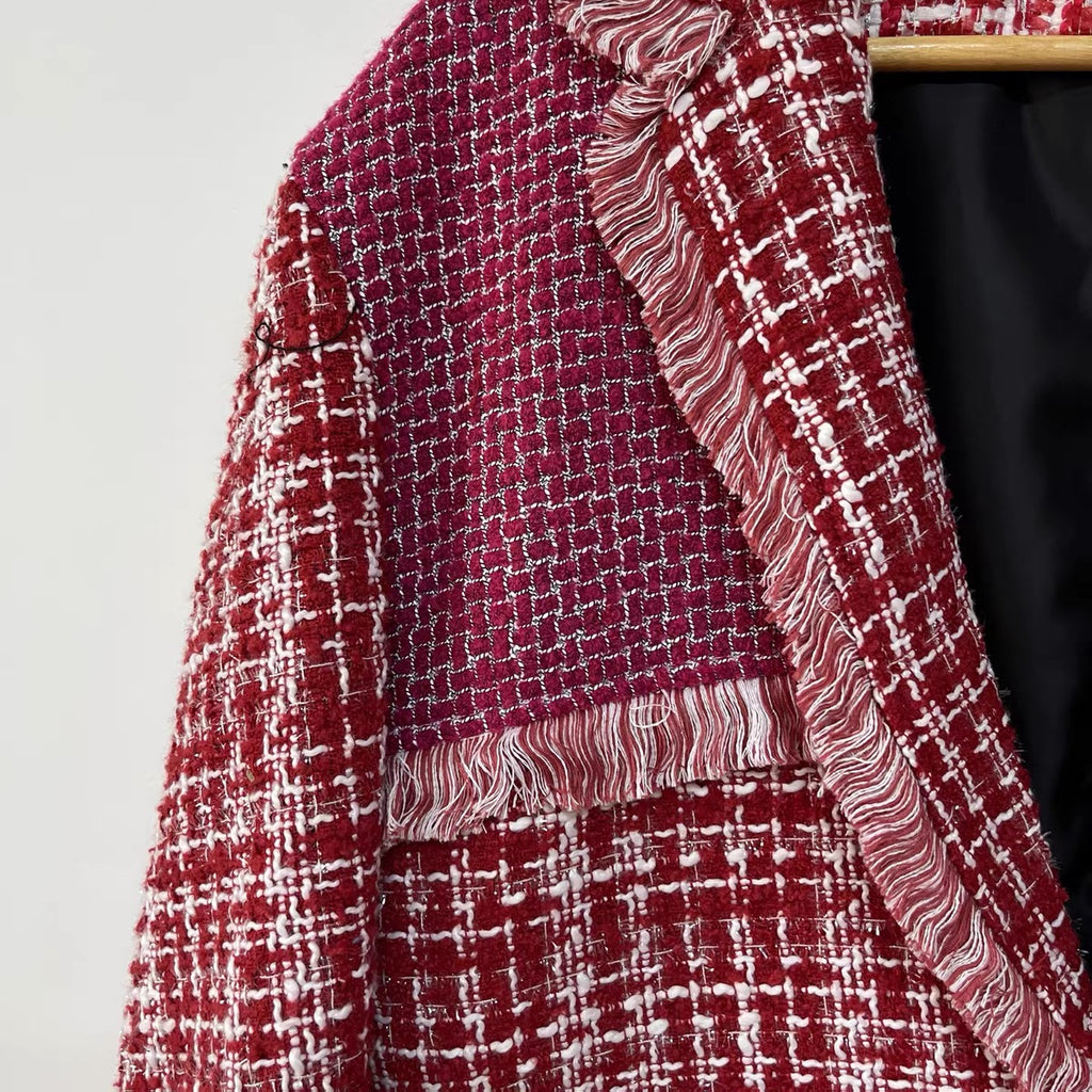 Rose Tweed Patchwork Blazer