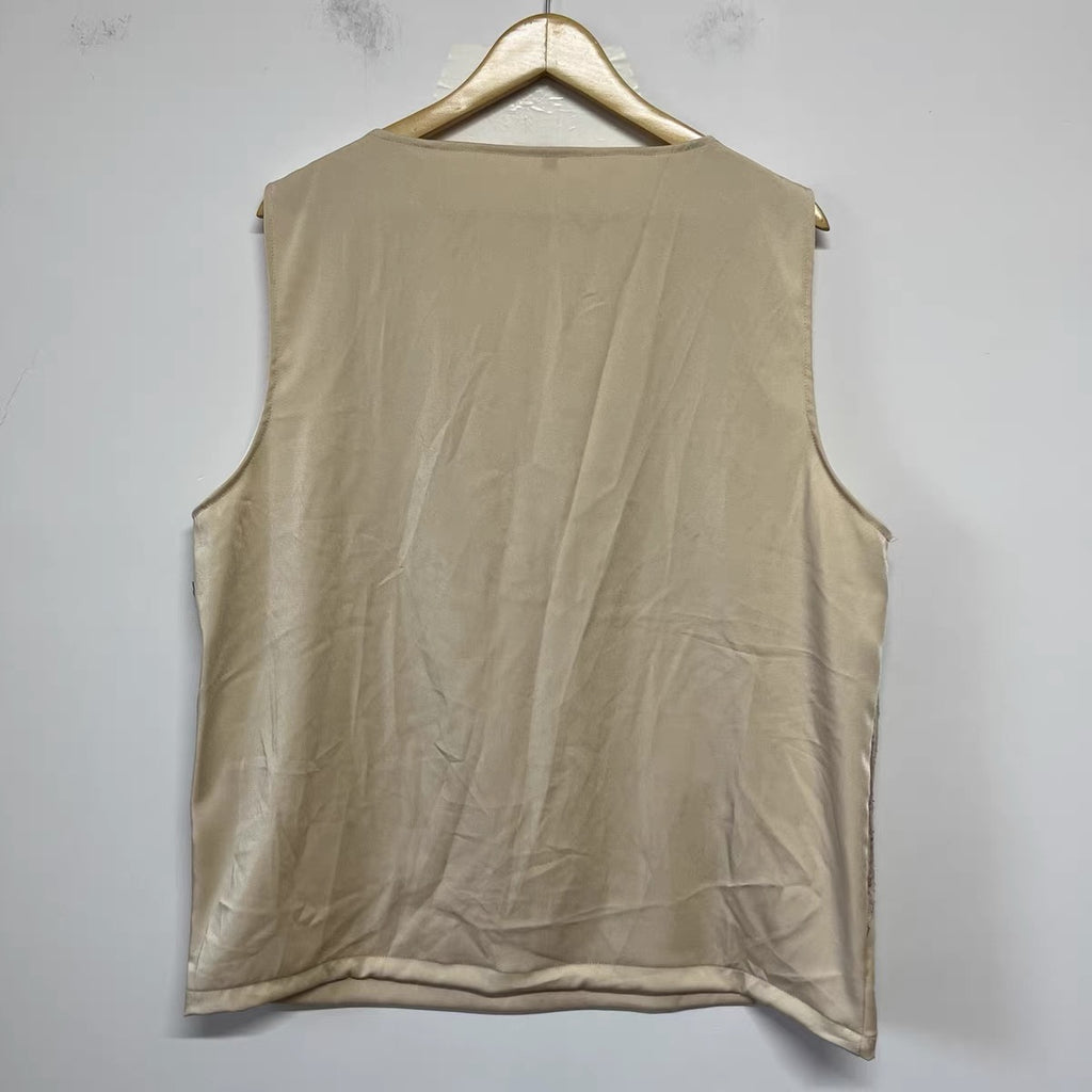 Nude Floral Sequin Tank Top