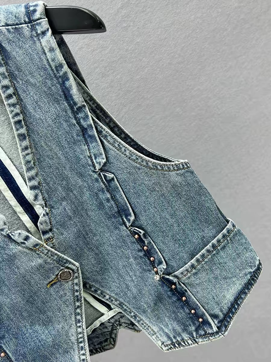 Rivet Reworked Denim Vest