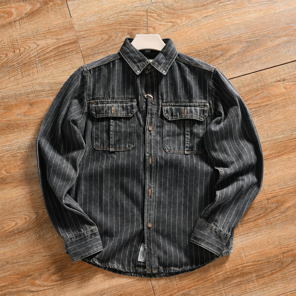 Vintage Pinstripe 100% Cotton Work Shirt