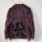 Plum Fringe Brocade Jacket