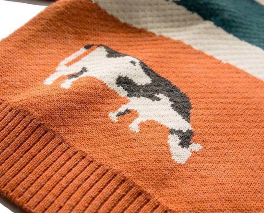 Pasture Cow Graphic Knit Sweater