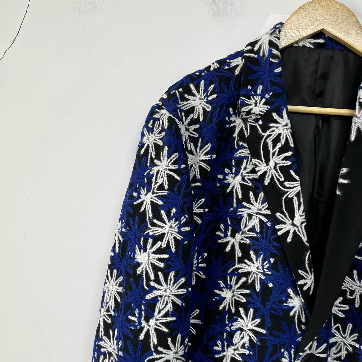 Indigo Floral Embroidered Blazer