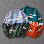 Pasture Cow Graphic Knit Sweater
