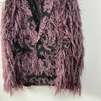 Plum Fringe Brocade Jacket