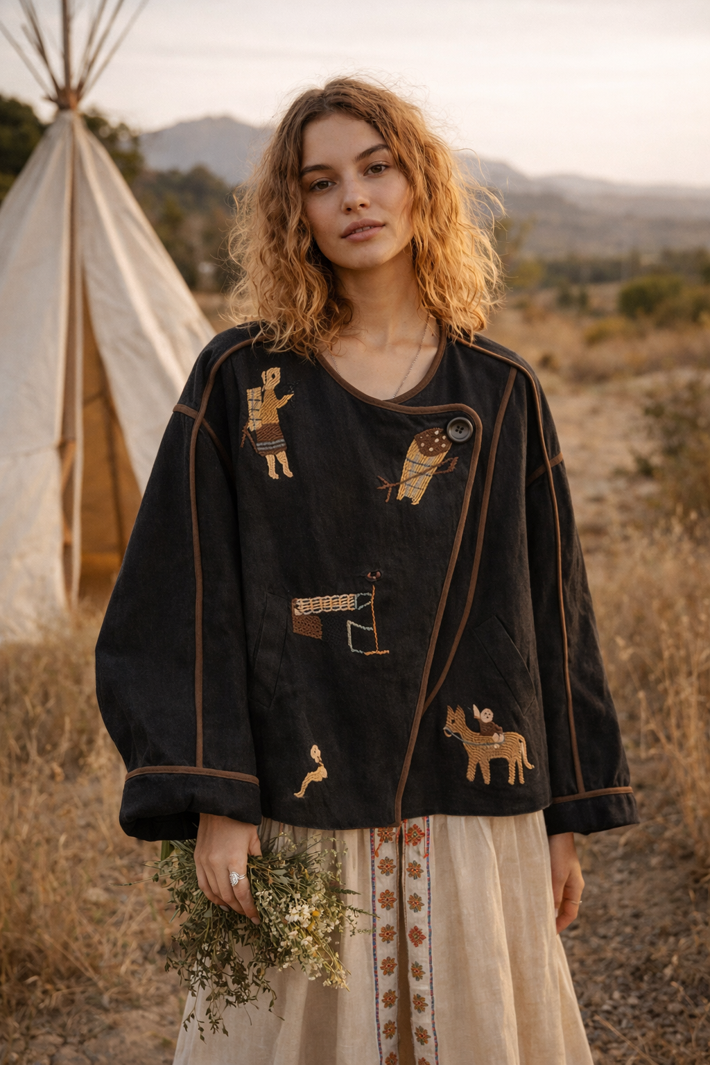 Folk Art Embroidery Shirt