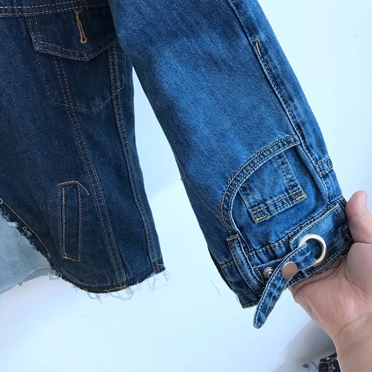 Patchwork Denim Hoodie Jacket