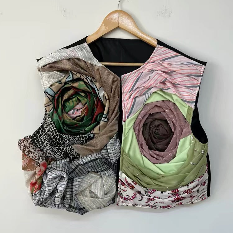 Rosette Patchwork Vest