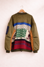 Patchwork Bomber Jacke