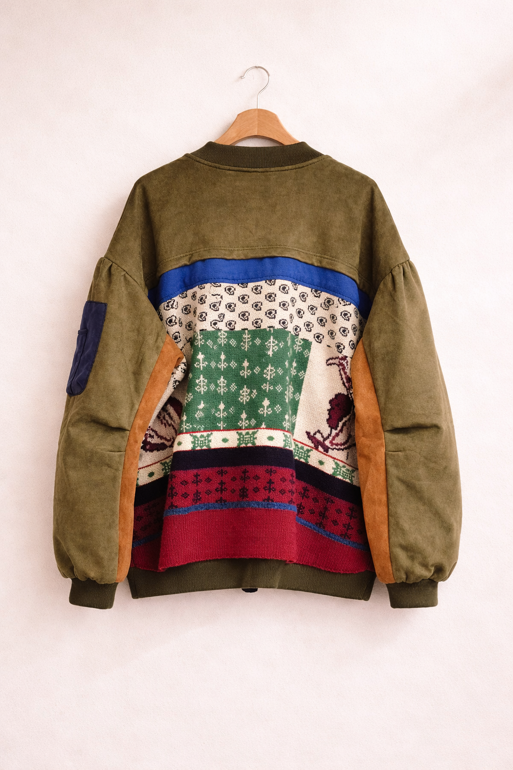 Patchwork Bomber Jacke