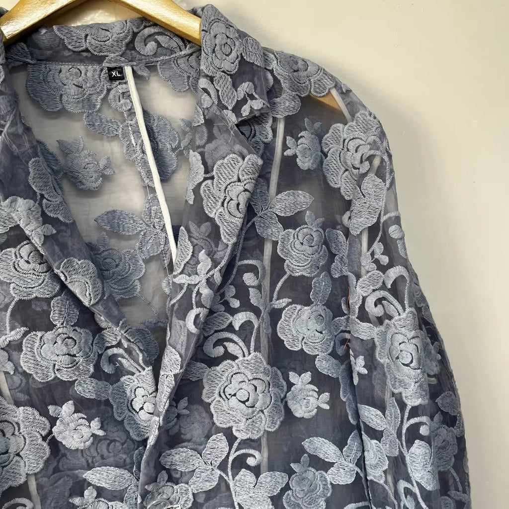 Liora Sheer Embroidered Blazer- One of a Kind