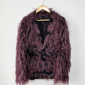 Plum Fringe Brocade Jacket