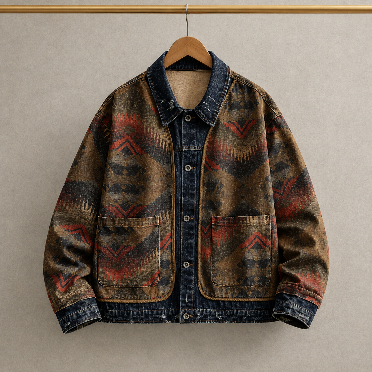 Aztec Denim Patchwork Jacket